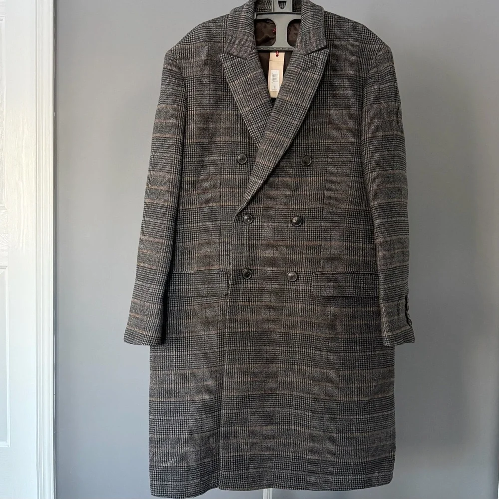 Banana Republic Heritage Collection Double-Breasted Plaid Coat